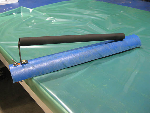 FIRST OF ITS KIND: Boeing engineer Jamie Childress spray-painted a shipping tube for this first UV wand concept.  